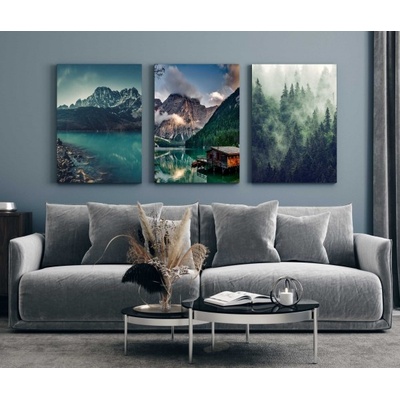 Divio Třídílný obraz na plátně hory, vzor 20171 Velikost: 90x180 cm