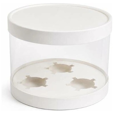 Dortisimo Plastový okrúhly box na cupcakes alebo Bento tortu biely 1 poschodie na
