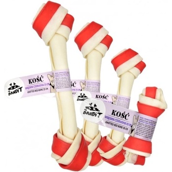 VetExpert Mr. Bandit Knotted Bone red - лакомство за куче, вързан кожен кокал червен, 10 см - 1 бр - Полша