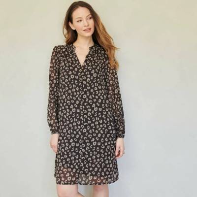 Blancheporte šaty s leopardím vzorom čokoládová/hnedosivá