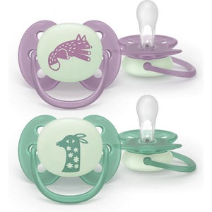Philips Залъгалки Philips Avent Ultra Soft - Night, 6-18 м, за момиче (SCF094/04) - ozone