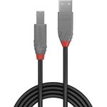 Lindy Кабел Lindy Anthra Line, от USB Type-A 2.0 (м) към USB Type-B 2.0 (м), 0.20 м, черен (LNY-36670)
