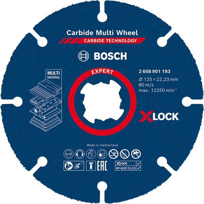 Bosch EXPERT Řezný kotouč Multi X-LOCK, ø 125 × 22,23 mm, 12250 ot./min 2608901193