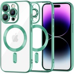 Techsuit Калъф за iPhone 14 Pro Max - Luxury Crystal MagSafe - Light Green (KF2324628)