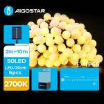 Aigostar - LED соларен декоративен низ 50 LED/8 функции 12м IP65 топло бяло (AI0426)
