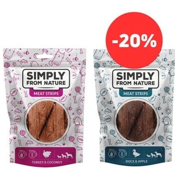 SIMPLY FROM NATURE Meat Strips Morčacie stripsy s kokosom pre psov 80 g