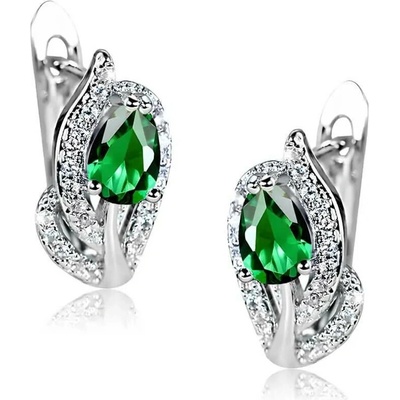 Elanis Jewel Dámské náušnice Brillance Minerva Smaragd Green se zirkony EJ00752
