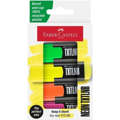 Faber-Castell Текст маркер TXTLNR, мини, неон, 4 цвята (1010100189)