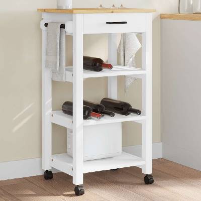 vidaXL Кухненска количка "MONZA" 48x40x88, 5 см борово дърво масив (376081)