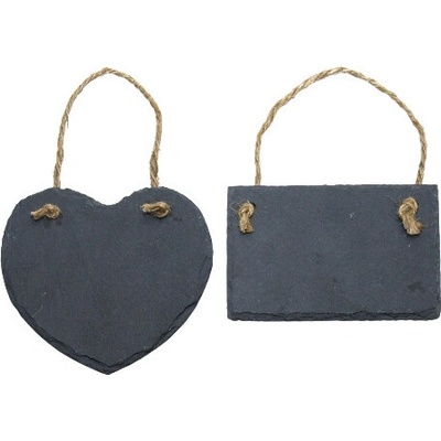 Cedulka břidlicová, černá, 12x8|12x12cm, balení obsahuje 2 kusy!|Esschert Design