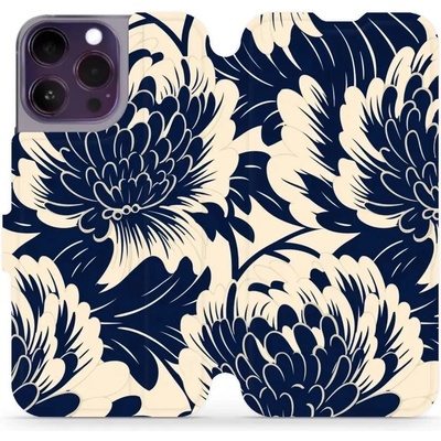Mobiwear - Apple iPhone 14 Pro Max - VA40S Modré a béžové květy