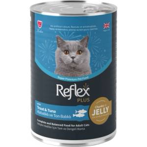 Lider Pet Food Консерва с Пъстърва и Риба тон за израснали котки - хапки в желе 400гр