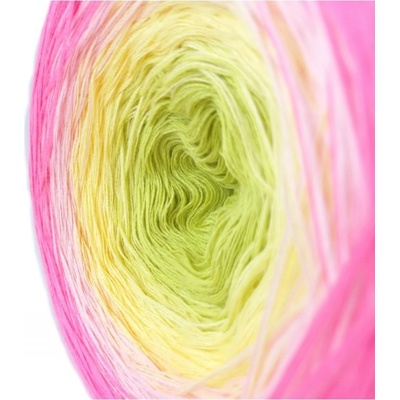 YarnMellow Duhová klubíčka Butterfly Mini 67. Neonka (Příze Duhové klubko Butterfly Mini 67. Neonka, 50% bavlna + 50% akryl. Jemná směsová příze s postupnými barevnými přechody. Klubko je točené z 3 s