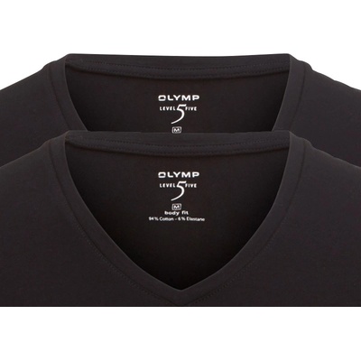 Olymp Level Five elastické body fit tričko s krátkým rukávem V výstřih výhodné 2 ks černé