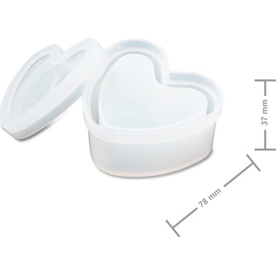 Manumi Silikonová forma na odlévání křišťálové pryskyřice krabička srdce 78x74x37mm 1 ks