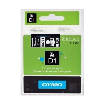Páska do tlačiarne štítkov DYMO, 53721, S0721010, 24mm, 7m, biela tlač/čierny podklad, D1 53721