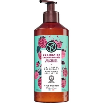 Yves Rocher BAIN NATURE Мляко за тяло Малина и мента Хидратиращо мляко за тяло с аромат на стоплени от слънцето малинки 390 мл