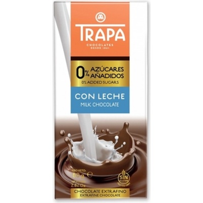 Trapa Mliečna čokoláda bez pridaného cukru 80 g