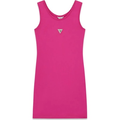 Guess Стилна цикламена рокля потник за момиче с метално лого Guess