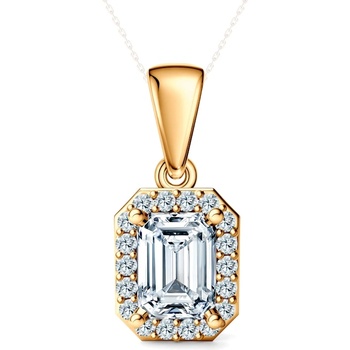 SAVICKI Висулка This is Love: злато, лабораторни диаманти с шлифовка " смарагд