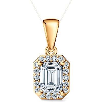 SAVICKI Висулка This is Love: злато, лабораторни диаманти с шлифовка " смарагд