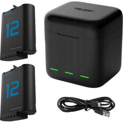 Telesin 3-slot Box nabíječka na GoPro Hero 9 / Hero 10 + batérie 2ks GP-BNC-901