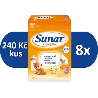 Sunar 3 complex vanilka 8 x 600 g