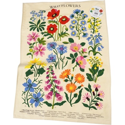 Rex London Бежова памучна кърпа за чай , 50 x 70 cm Wild Flowers - Rex London (29181)
