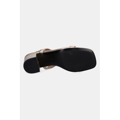 Кожени сандали Tommy Hilfiger LEATHER BLOCK HEEL SANDAL METAL (FW0FW08590)