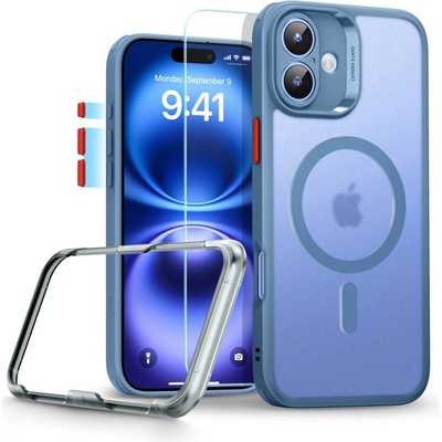 ESR Удароустойчив кейс с MagSafe и протектор за iPhone 16 от ESR Classic Pro Set Halolock - Frost Blue (4894240229958)