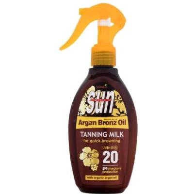 Vivaco Sun Argan Bronz Oil Tanning Milk SPF20 слънцезащитен лосион с арганово масло 200 ml