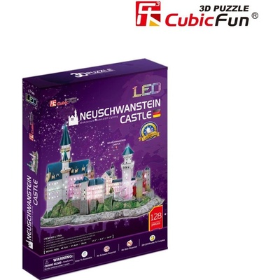 CubicFun 3D puzzle svítící Zámek Neuschwanstein 128 ks – Zboží Mobilmania