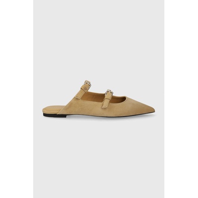 Tommy Hilfiger Велурени чехли Tommy Hilfiger TH POINTE SUEDE MULE в бежово FW0FW07697 (FW0FW07697)