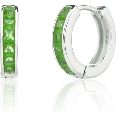 Jan Kos jewellery Stříbrné náušnice se zeleným kamenem MHT-7
