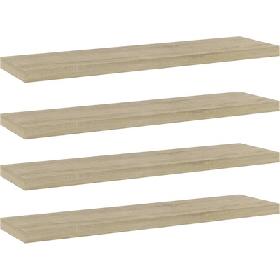 vidaXL Рафтове, 4 бр, дъб сонома, 40x10x1, 5 см, инженерно дърво (805128)