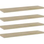 vidaXL Рафтове, 4 бр, дъб сонома, 40x10x1, 5 см, инженерно дърво (805128)