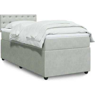 vidaXL 11461.3287602 Boxspring postel s matrací světle šedá samet