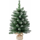 Stromček MagicHome Vianoce Belo, jedľa v jute, zasnežené konce, extra hustý, 60 cm