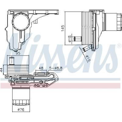 Olejový chladič, motorový olej NISSENS 91329