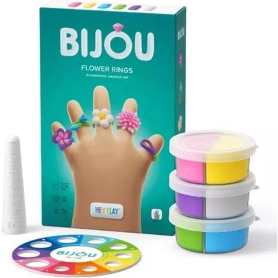 IMC Toys Hey Clay: Комплект за пръстени Bijou от глина - Цветя (HCL31001CEE)