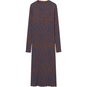 DEDICATED Дамска рокля DEDICATED Women's Rib Dress Lofta Dress - Leopard Light Brown - размер XS (134-1958-0111)