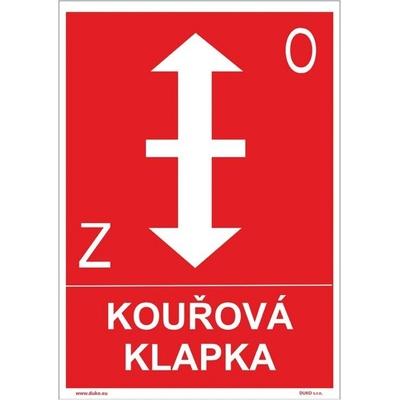 DUKO KOUŘOVÁ KLAPKA se symbolem a textem Formát: 148 x 210 mm, Materiál: plast 0,5 mm, samolepící vinylová fólie