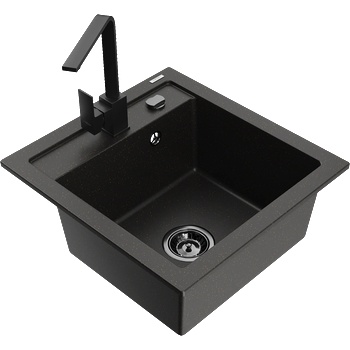 Mexen Vito гранитна мивка с 1 отделение с кухненски смесител Rita, (6503-75-670300-70-B)