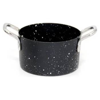 Image 1 of Horecano Мини тенджерка за сервиране с незалепващо мраморно покритие 9 x 5, 25cm- 350ml ЧЕРНО (SG-70225(C)) (0184204)