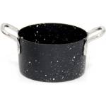 Horecano Мини тенджерка за сервиране с незалепващо мраморно покритие 9 x 5, 25cm- 350ml ЧЕРНО (SG-70225(C)) (0184204)