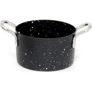 Horecano Мини тенджерка за сервиране с незалепващо мраморно покритие 9 x 5, 25cm- 350ml ЧЕРНО (SG-70225(C)) (0184204)
