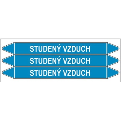 Značení potrubí, studený vzduch,3 ks, 355 × 37 mm PZ 008431