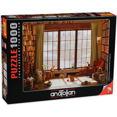 Anatolian Пъзел Anatolian от 1000 части - Котки на прозореца, Дейвид Маклийн (P1065)
