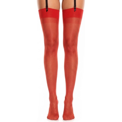Glamory nadměrné punčochy na podvazky Perfect 20 DEN hladké red