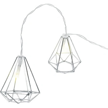 ACA Lighting LED vianočné girlanda Diamanty strieborné teplá biela 3xAA 160 cm IP20